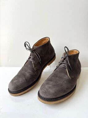 Vince Men's Gray Suede Chukka Lace Up Crepe Sole Boots Size 10M